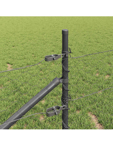 Palo della recinzione Grigio 25 x 1 m (rete da 50 mm) Acciaio