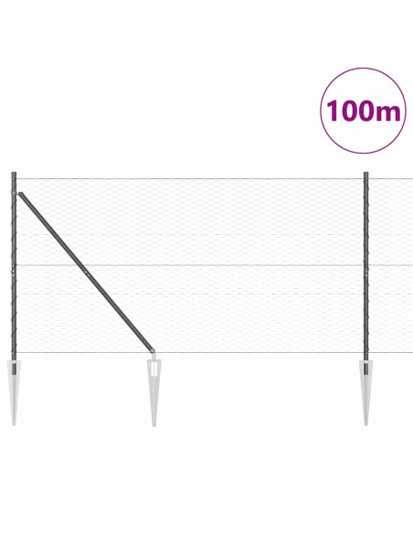 Palo della recinzione Grigio 100 x 1,4 m (rete da 36 mm)
