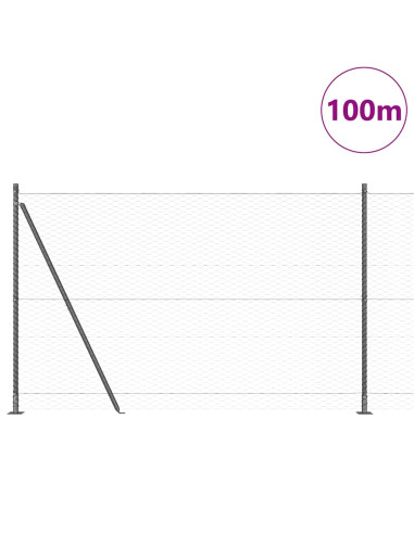 Palo della recinzione Grigio 100 x 1,4 m (rete da 36 mm)