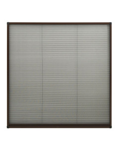 Zanzariera Plissettata Finestre in Alluminio Marrone 120x120 cm 2