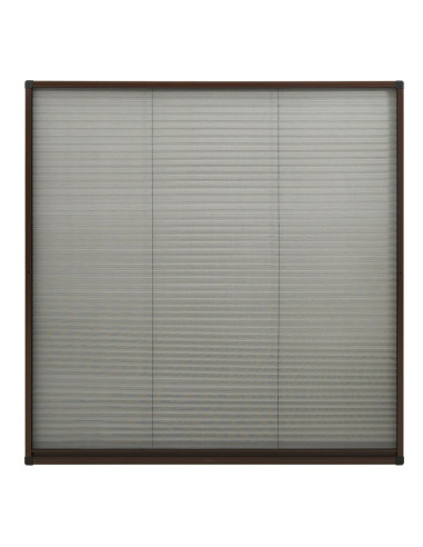 Zanzariera Plissettata Finestre in Alluminio Marrone 120x120 cm