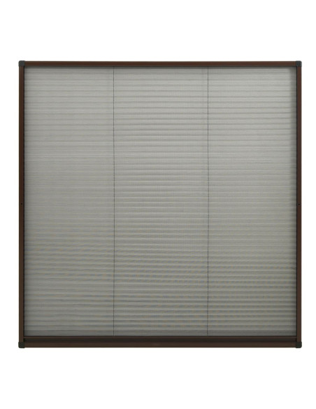 Zanzariera Plissettata Finestre in Alluminio Marrone 120x120 cm