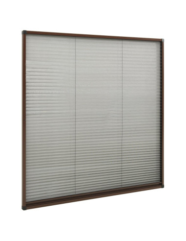 Zanzariera Plissettata Finestre in Alluminio Marrone 120x120 cm