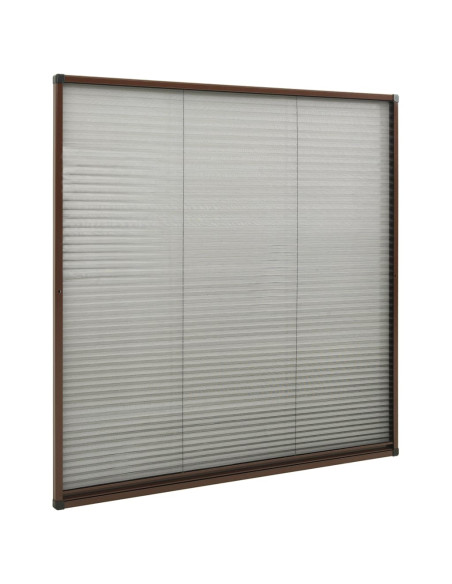 Zanzariera Plissettata Finestre in Alluminio Marrone 120x120 cm