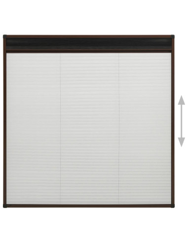 Zanzariera Plissettata Finestre in Alluminio Marrone 120x120 cm