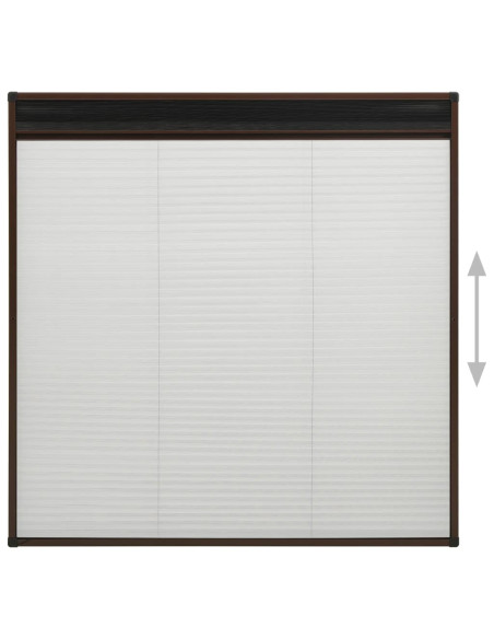 Zanzariera Plissettata Finestre in Alluminio Marrone 120x120 cm