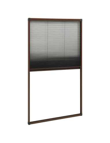 Zanzariera Plissettata Finestre in Alluminio Marrone 80x160 cm