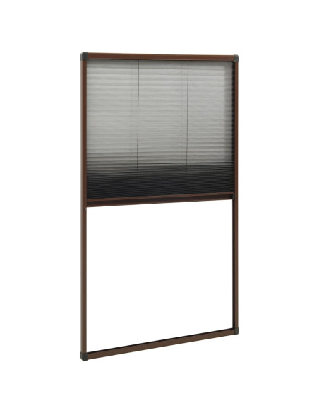 Zanzariera Plissettata Finestre in Alluminio Marrone 80x160 cm