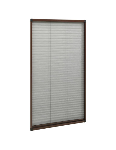 Zanzariera Plissettata Finestre in Alluminio Marrone 80x160 cm