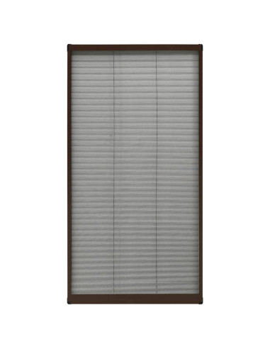 Zanzariera Plissettata Finestre in Alluminio Marrone 80x160 cm