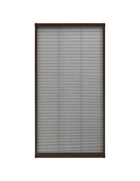 Zanzariera Plissettata Finestre in Alluminio Marrone 80x160 cm