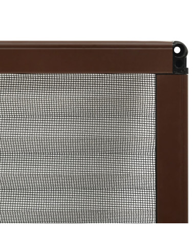 Zanzariera Plissettata Finestre in Alluminio Marrone 80x160 cm
