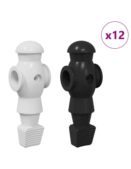Giocatori di Tavolo da Calcio 24 pcs Nero e Bianco HIPS