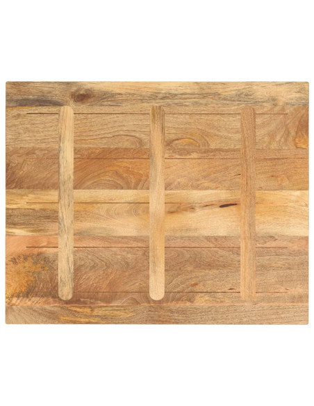 Piano per Tavolo 100x80x2,5cm Rettangolare Legno Massello Mango