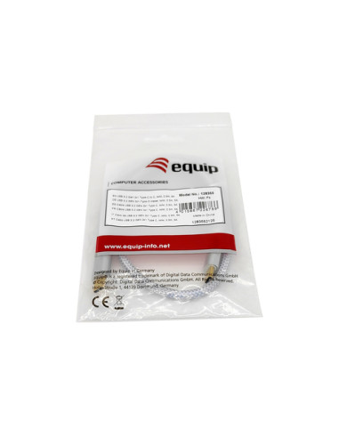 Equip 128356 Cavo USB 3.2 Gen 2 da C a C, M/M, 1,0 m, PD 100W , 4K/60Hz, 10Gbps, bianco