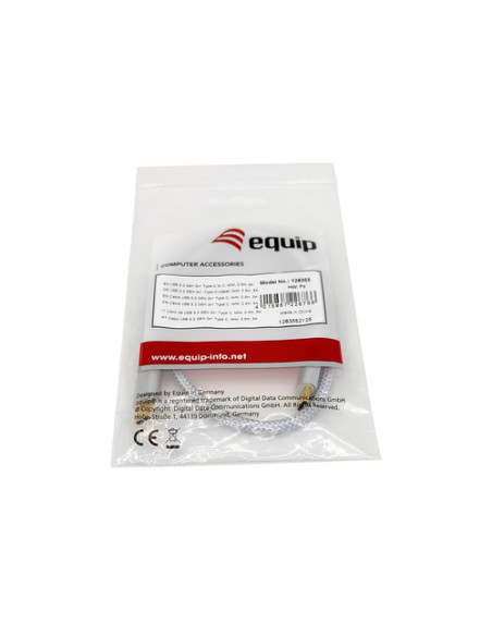 Equip 128356 Cavo USB 3.2 Gen 2 da C a C, M/M, 1,0 m, PD 100W , 4K/60Hz, 10Gbps, bianco