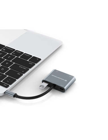 Conceptronic DONN16G Cablato USB 3.2 Gen 1 (3.1 Gen 1) Type-C Grigio
