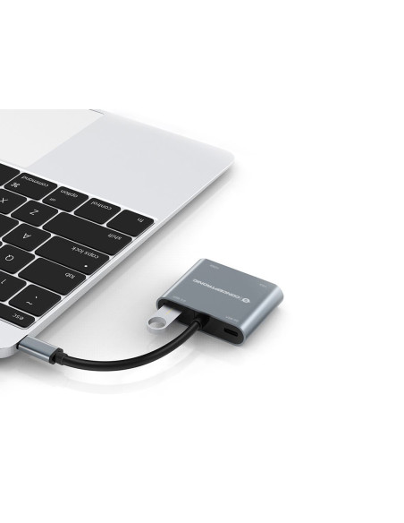 Conceptronic DONN16G Cablato USB 3.2 Gen 1 (3.1 Gen 1) Type-C Grigio