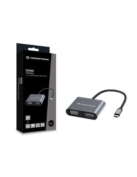 Conceptronic DONN16G Cablato USB 3.2 Gen 1 (3.1 Gen 1) Type-C Grigio