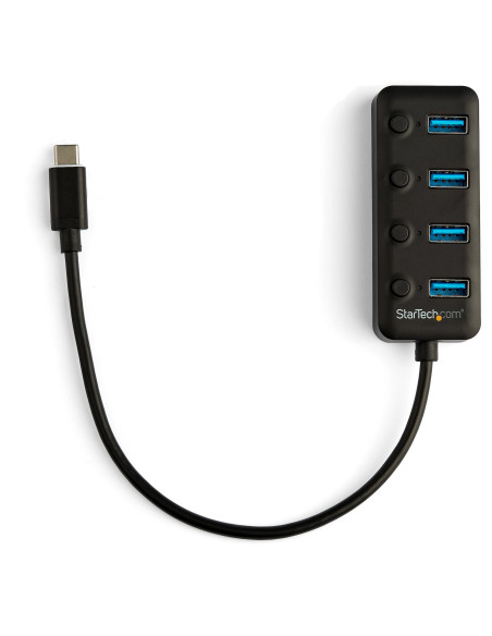 StarTech.com Hub USB-C a 4 porte - USB type C a 4 porte USB 3.0 type A con interruttori individuali On/Off - SuperSpeed 5Gbps US