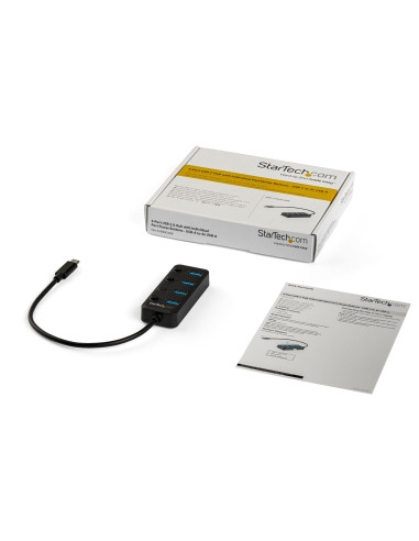 StarTech.com Hub USB-C a 4 porte - USB type C a 4 porte USB 3.0 type A con interruttori individuali On/Off - SuperSpeed 5Gbps US