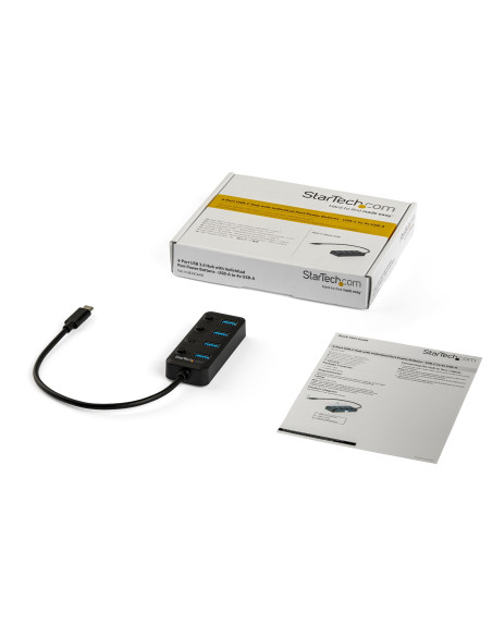 StarTech.com Hub USB-C a 4 porte - USB type C a 4 porte USB 3.0 type A con interruttori individuali On/Off - SuperSpeed 5Gbps US