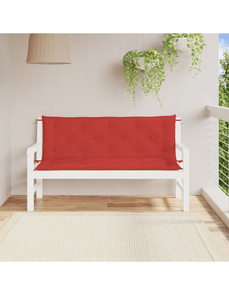 Cuscini per Panca 2 pz Rossi 150x50x7 cm in Tessuto Oxford