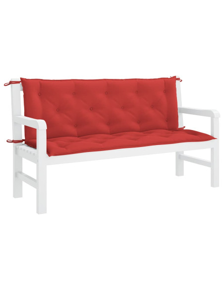 Cuscini per Panca 2 pz Rossi 150x50x7 cm in Tessuto Oxford