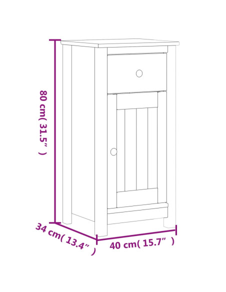 Set Mobili da Bagno 4 pz BERG Bianco in Legno Massello di Pino