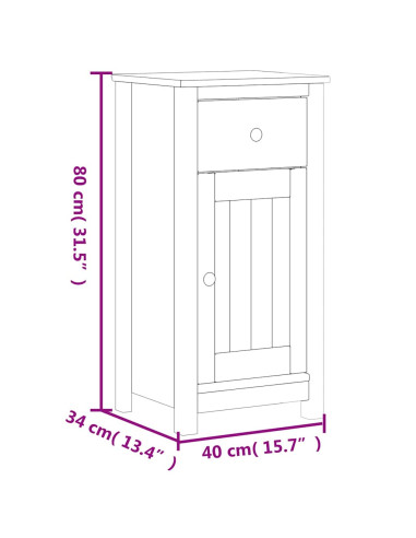 Set Mobili da Bagno 3 pz BERG Bianco in Legno Massello di Pino