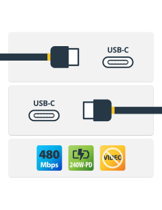 StarTech.com Cavo di Ricarica USB-C da 4m, cavo USB-C certificato USB-IF, 240W PD EPR, cavo trasferimento dati USB 2.0 Tipo-C pe 2