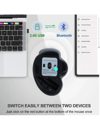 ERGONOMIC 2.4G + DUAL BLUETOOTH REC