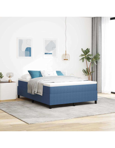 Letto a molle Blu e Bianco 203 x 160 x 60 cm
