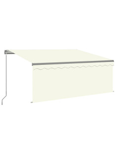 Tenda da Sole Retrattile Manuale con Parasole 3x2,5 m Crema 2