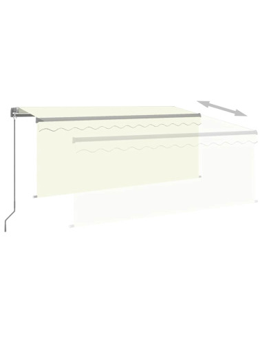 Tenda da Sole Retrattile Manuale con Parasole 3x2,5 m Crema