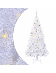 Albero di Natale artificiale Bianco 180 cm PVC e Acciaio 2