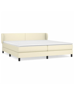 Giroletto a Molle con Materasso Crema 200x200 cm in Similpelle 2