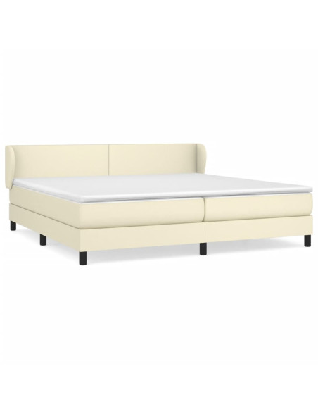 Giroletto a Molle con Materasso Crema 200x200 cm in Similpelle