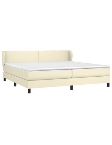 Giroletto a Molle con Materasso Crema 200x200 cm in Similpelle