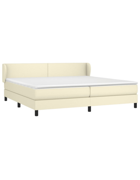 Giroletto a Molle con Materasso Crema 200x200 cm in Similpelle