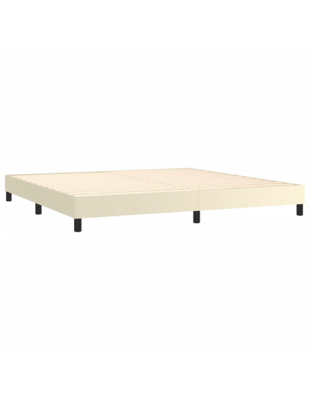 Giroletto a Molle con Materasso Crema 200x200 cm in Similpelle