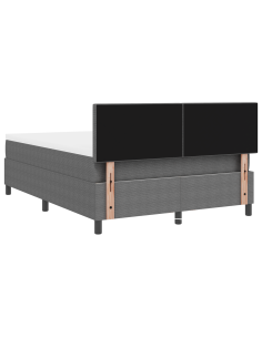 Letto a Sorgente LED Grigio chiaro e bianco 140 x 190 cm 2
