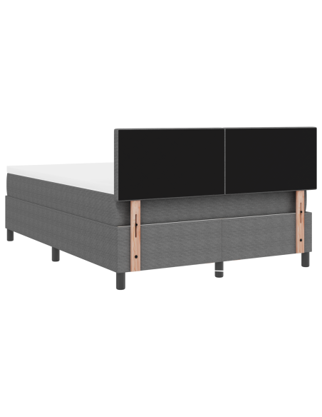 Letto a Sorgente LED Grigio chiaro e bianco 140 x 190 cm