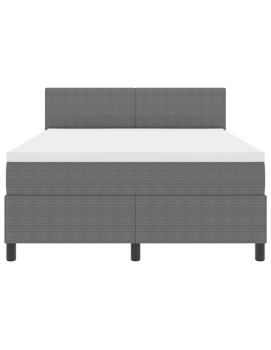Letto a Sorgente LED Grigio chiaro e bianco 140 x 190 cm