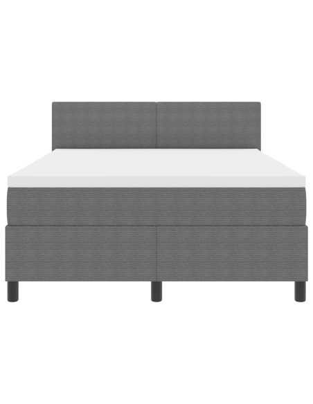 Letto a Sorgente LED Grigio chiaro e bianco 140 x 190 cm