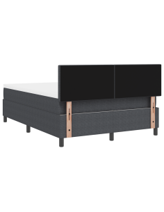 Letto a Sorgente LED Grigio Scuro e Bianco 140 x 190 cm 2