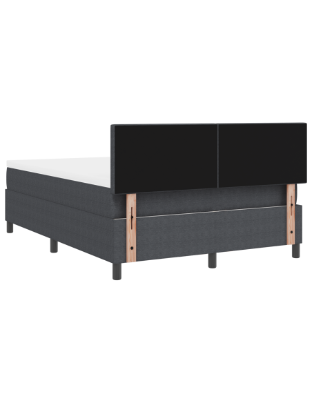 Letto a Sorgente LED Grigio Scuro e Bianco 140 x 190 cm