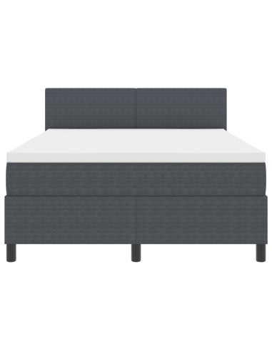 Letto a Sorgente LED Grigio Scuro e Bianco 140 x 190 cm