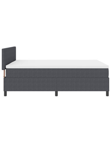 Letto a Sorgente LED Grigio Scuro e Bianco 140 x 190 cm
