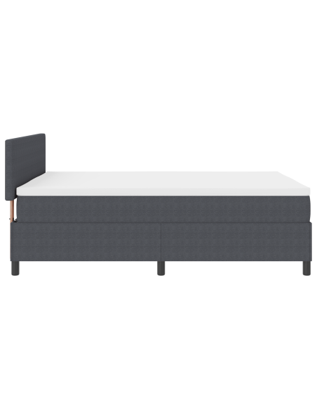 Letto a Sorgente LED Grigio Scuro e Bianco 140 x 190 cm